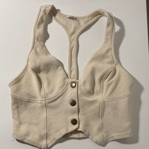 Free People Button-Up Crop Top